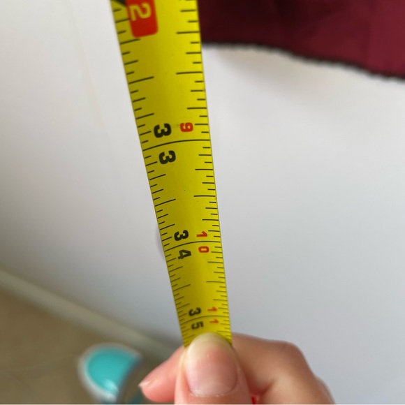 Vintage 90s Dark Red Maroon Silky Lace Trimmed Lingerie Robe - Picture 7 of 7